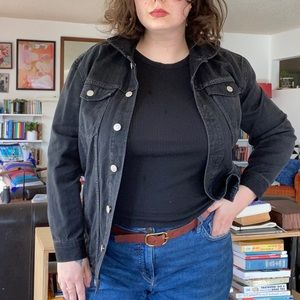 madewell black denim boyfriend jacket